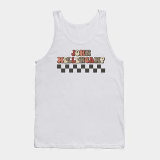 John Mellencamp Checkered Retro Groovy Style Tank Top